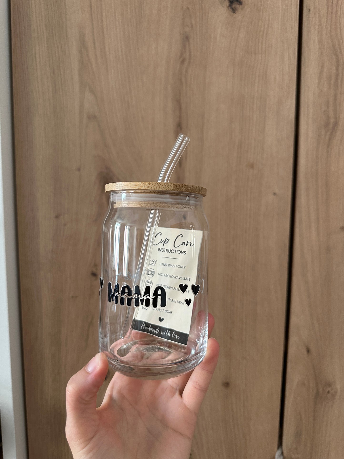 500ml Glas mit Bambusdeckel