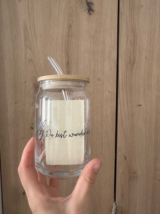 500ml Glas mit Bambusdeckel
