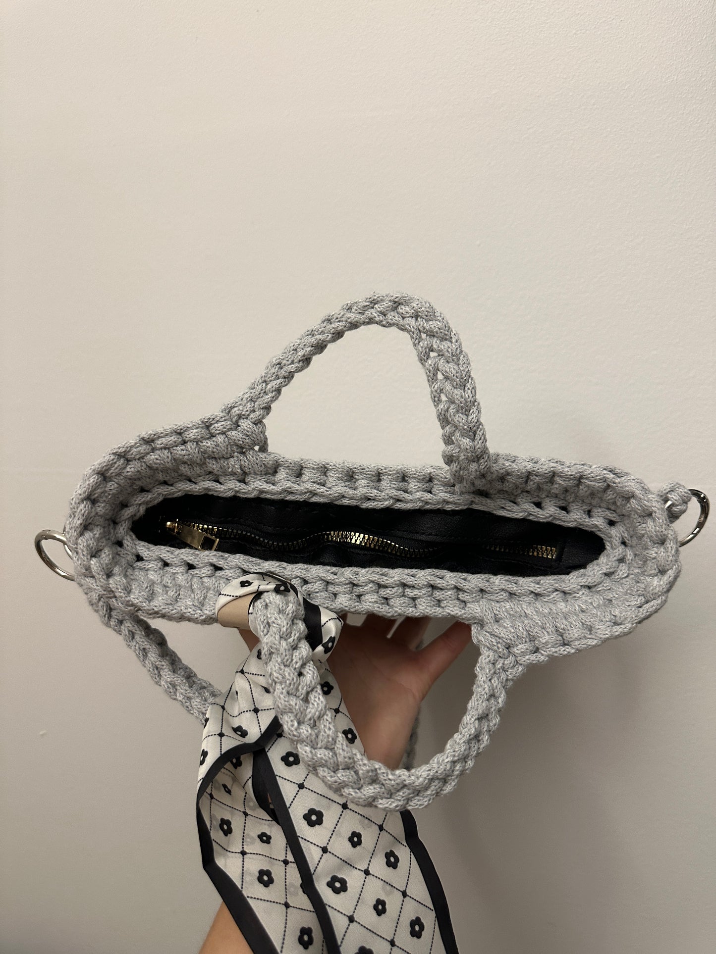 Einzelstück Tasche GreyBlack mit Reißverschluss