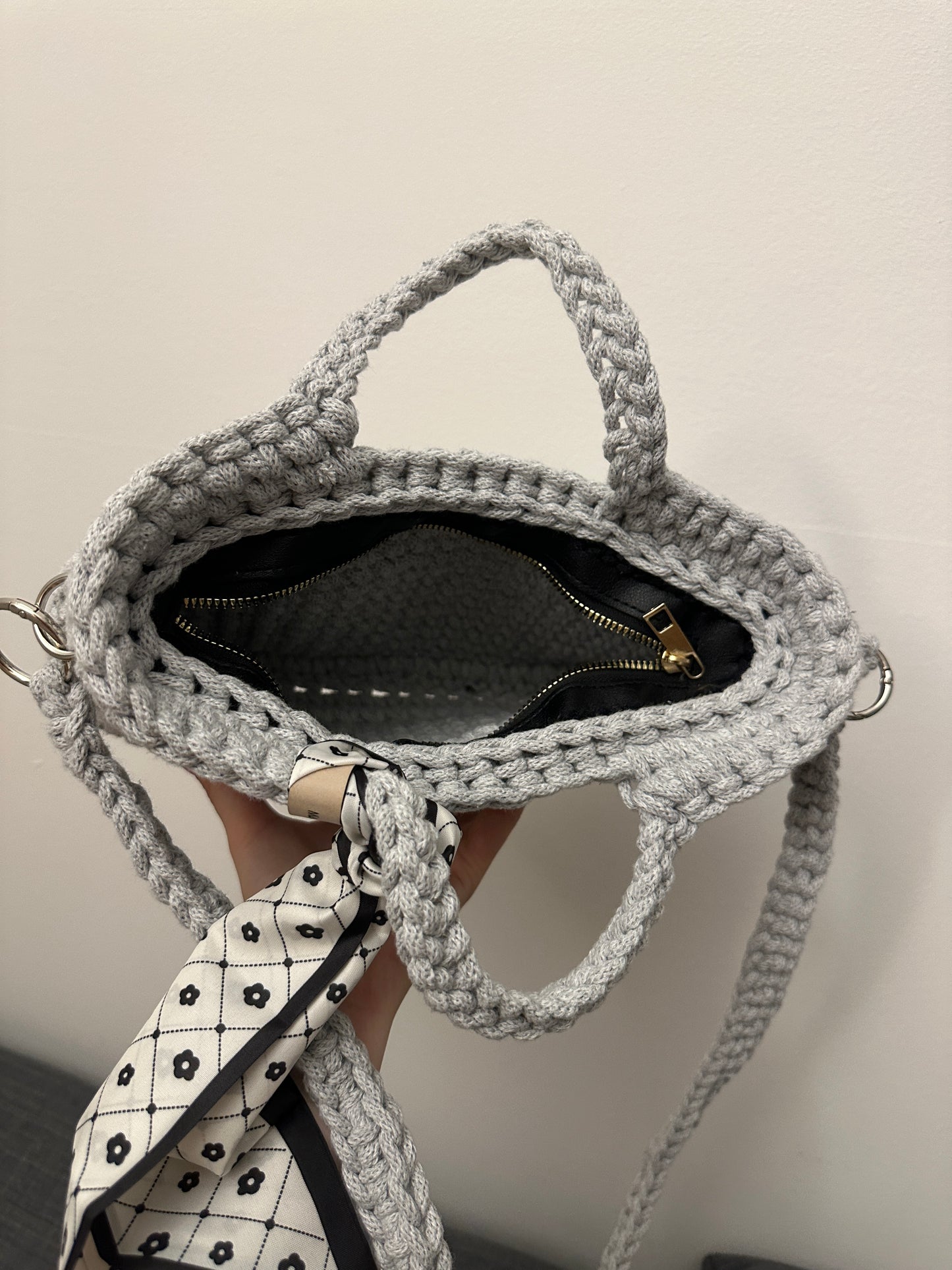 Einzelstück Tasche GreyBlack mit Reißverschluss